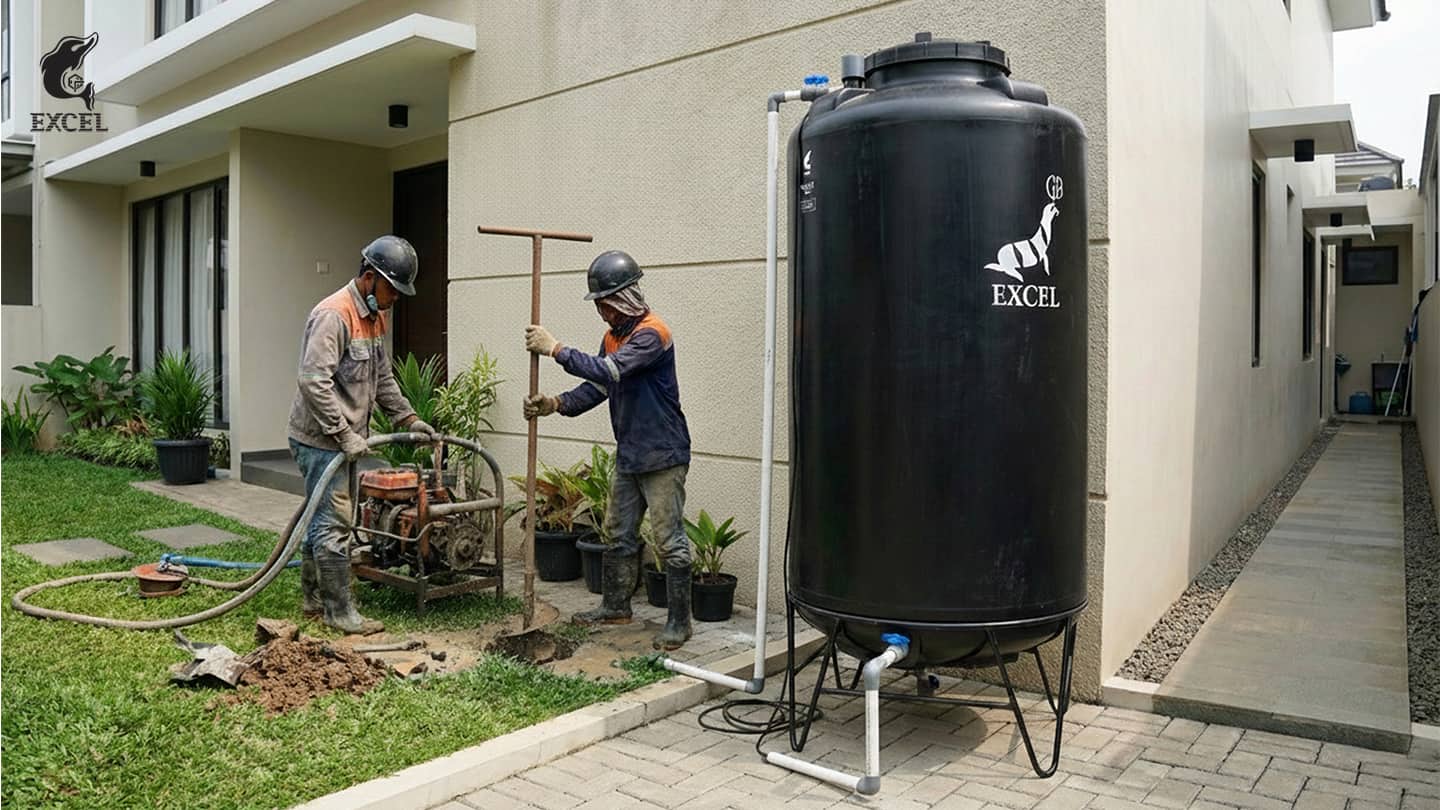 pemasangan tandon air EXCEL